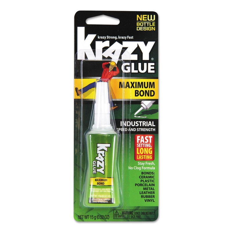Krazy Glue Max Bond Super Glue, 15g Tube, Industrial Strength