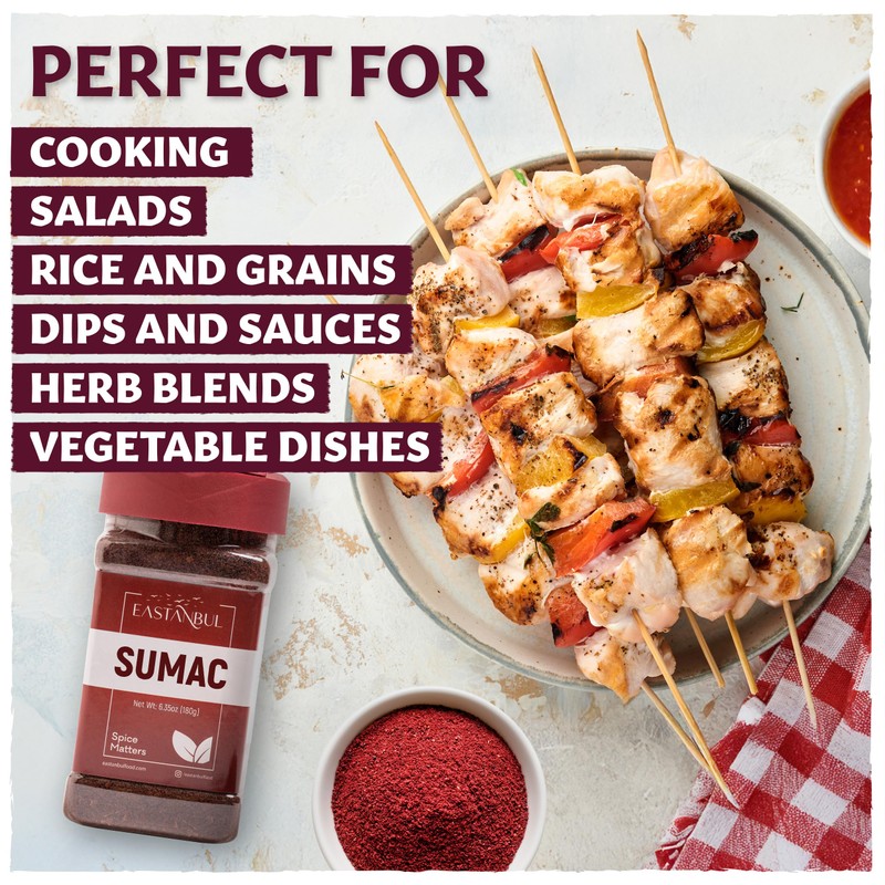Eastanbul Sumac Spice, 6.4oz, Ground Sumac, Fresh Farm Turkish Spice