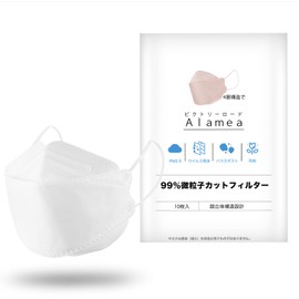 KF94 Mask, Pack of 10, Non-woven Fabric, 4 Layers, 3D Construction, Unisex, UV Protection, Prevents Glasses from Fog and Lipsticks, White