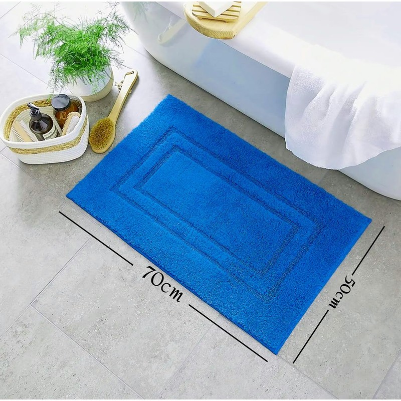 TEXTILESY 2 Piece 100% Cotton Bath Mats Luxury Terry Towelling