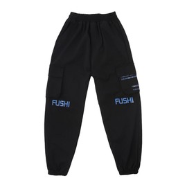 NKSDUYR Boys Cargo Jogger Pants - Elastic Waist Casual Sweatpants, Teenage Relaxed Fit Workwear Pants with Pockets Black