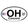 US Decal, Inc. Concord, Ohio Oval Sticker with State Flag