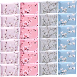 100 Pack Travel Size Tissue Pocket Tissues Mini Travel Tissues Packs 3 Ply Travel Tissues Bulk Slim Pocket Tissues Wallet Size Tissue for Guest Wedding, 4 Styles (Colorful Flowers)