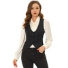 Allegra K Women's Vest Sleeveless Suit Steampunk Jacquard Vest, Black
