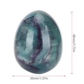Fluorite Crystal Egg, Rock Crystal Gemstone Polished Mineral Rock Egg Stones, Massage Jade Healing Colorful Crystal Home Craft Decoration