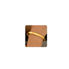 RATVIU Gold Bracelets for Women Dainty 18K Gold Plated Twisted Chunky Cuff Bracelets Adjustable Stainless Steel Bangle Lightweight Jewelry Gifts