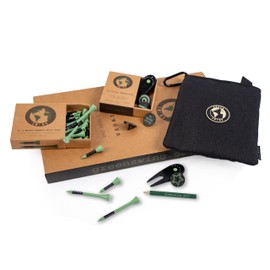 Green Swing Bamboo Golf Tees, Accessory Bag & On Course Essentials | Golf Gift Set