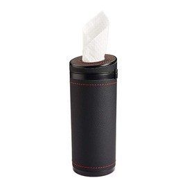 Car Tissue Tube Holder, PU Leather Cylinder Tissue Box, Diameter 2.75 Inches, Round Tissue Container for Car Cup Holder