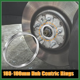 Motoforti 4pcs OD 108mm to ID 100mm Aluminum Alloy Car Hub Centric Rings Wheel Bore Center Spacer Long-Lasting
