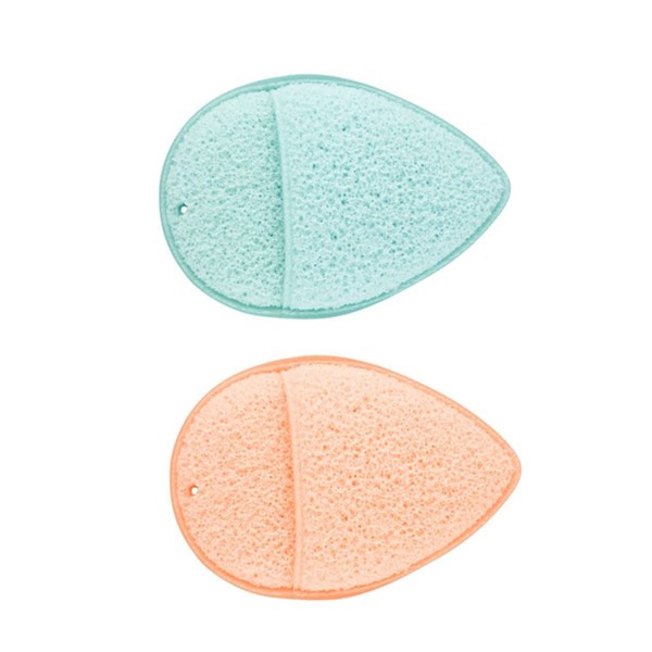 Minkissy Natural Facial Cleaning Sponge 2pcs Water Drop Shaped Sponges