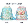 12 Pcs Tea Party Drawstring Bag Set, Colorful Floral Non-Woven