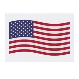 'Waving American Flag' Temporary Tattoo - Water Resistant, Skin-Safe, Non-Toxic Transfer (TO00068309)