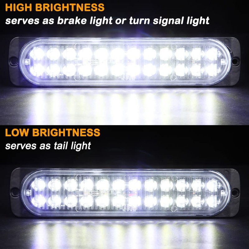AT-HAIHAN Pack of 2 Aluminum Housing Clear Lens White LED