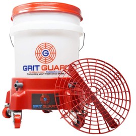 Grit Guard 5 Gallon Washing System | Includes 5 Gallon Bucket, Grit Guard, Bucket Dolly, and Gamma Seal Lid | for Car Wash and Detailing | Red