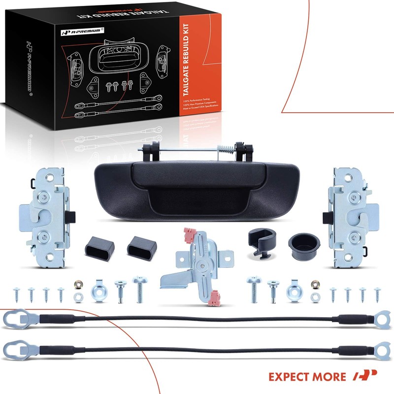 A-Premium Tailgate Hardware Rebuild Kit with Cable Compatible with Dodge