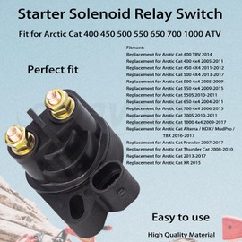 Amavoler Starter Solenoid Relay Switch 12 Volt 2-Terminal Aftermarket Replacement Parts Fit for Arctic Cat 400 450 500 550 650 700 1000 ATV. OEM#:0445-058 0445-036.