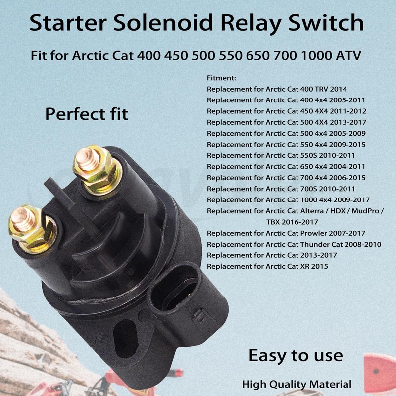 Amavoler Starter Solenoid Relay Switch 12 Volt 2-Terminal Aftermarket Replacement