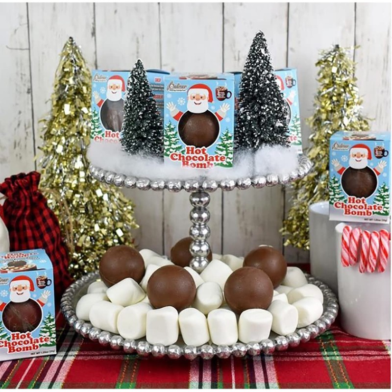 Christmas Hot Chocolate Bombs, Chocolaty Hallow Filled with Mini Marshmallows