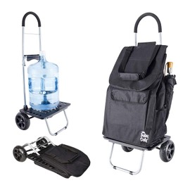 dbest products Bigger Trolley Dolly, Black Shopping Grocery Foldable Cart