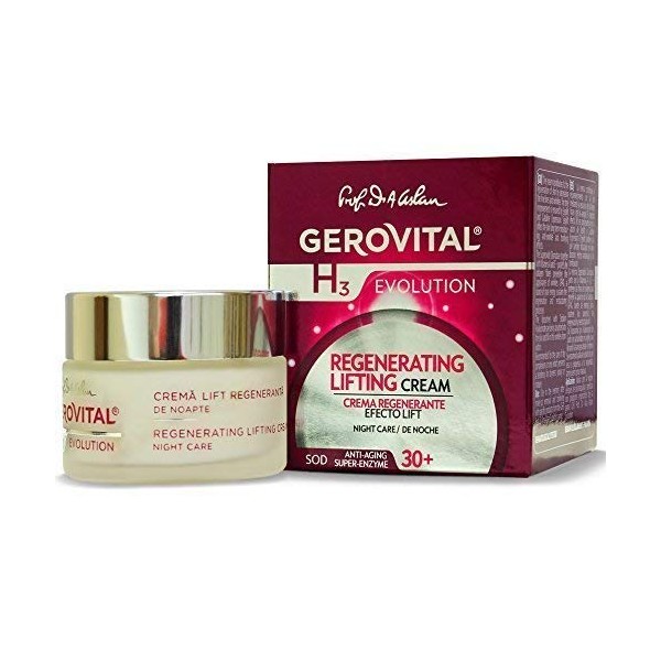 GEROVITAL H3 EVOLUTION, Regenerating Lifting Cream Night Care with Superoxide Dismutase (Anti-Aging Super Enzyme) 30+