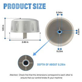 lubiyack 2PCS WE01X21167 White Washer Knob Replacement Compatible with GFD43ESSM0WW GFD43ESSM1WW GFD43GSSM0WW GFD43GSSM1WW Washer Dryer, Replaces PS11725223 AP5986370 4392876 WH11X23474