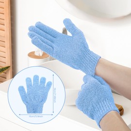Exfoliating Gloves | Bamboo Shower Gloves | 20pcs Bath and Body Exfoliator Mitts | Scrubs Away Ingrown Hair and Dead Skin for Shower, Spa, Massage and Dead Skin Cell Remover Loofah - 10 Colours