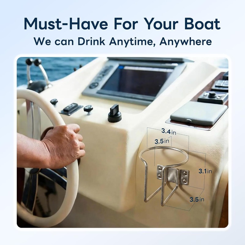 4 PCS Boat Cup Holder,Premium Wall Mounted Stainless Steel Holders