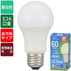 Ohm Electric LDA8N-G AG6 06-5515 OHM LED Bulb, 60 Type, 60 Watt Type, 60 W, Compatible with Enclosed Fixtures, Omnidirectional, Daylight White, 5 Year Warranty