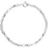 Sterling Silver Figaro Cable Link Chain Bracelet 3mm Beveled Edges