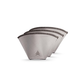 VSSL Nest #1 Stainless Steel Mesh Coffee Filter, Transportable and Compact, Perfect For Camping, Hiking, Adventure, Travel, Compatible With Any Cone Pour Over System, Pack of 3