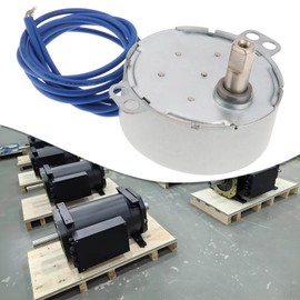 EMSea Synchronous Communication Dual Axis Motor Turntable Slow Rotation Small Motor 100-127V 5-6RPM 50-60Hz Shaft Length 15mm for Electric Fans Heaters Lighting Fixtures