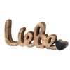 Lettering "Liebe L26 cm) Mango Natural Black Wooden Letters Table