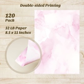 Bubbley Watercolor Decorative Paper, 120-Pack Stationery Paper, Double Sided, Colorfu...