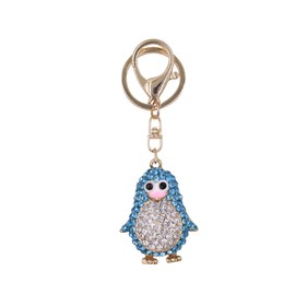 RARITYUS Cute Penguin Rhinestone Keychain Bling Crystal Car Bag Purse Charm Handbag Pendant Gift for Women Girls