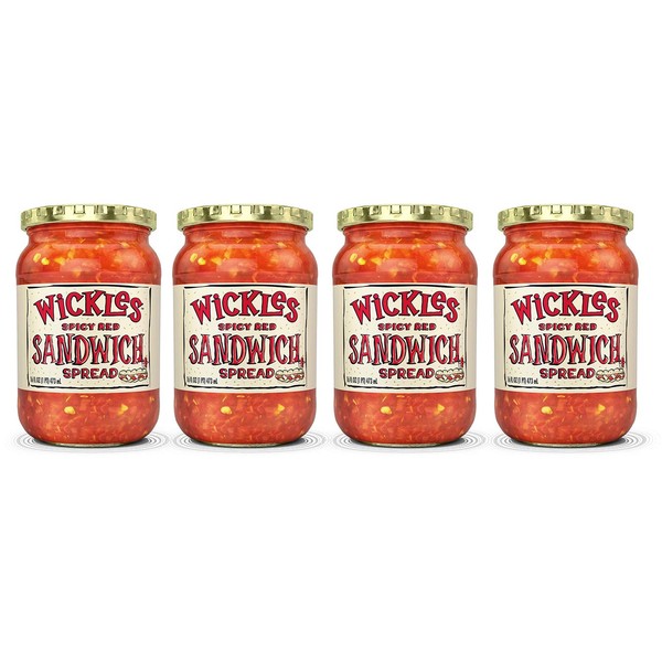 Wickles Spicy Red Sandwich Spread, 16 OZ (Pack - 4)