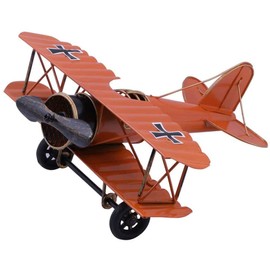 CENPEK Retro Iron Aircraft Handicraft Vintage Airplane Model Metal Biplane Plane Aircraft Models Metal Handicraft Home Decor Ornament Toy Handicraft Souvenir (Red)