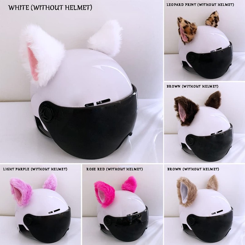 Cat Ears for Helmet Plush Ears Adhesive Helmet Accessory for