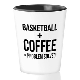 Sports Shot Glass 1.5oz - Basketball + Coffee - Basketball for Girls Dribble Sports Gifts for Teenage Friendship Indoor Hoop