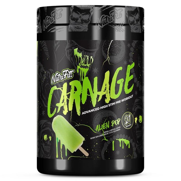 Nutrifitt CARNAGE Advanced Pre-Workout (21 Servings) - Flavor: Psychopath Punch