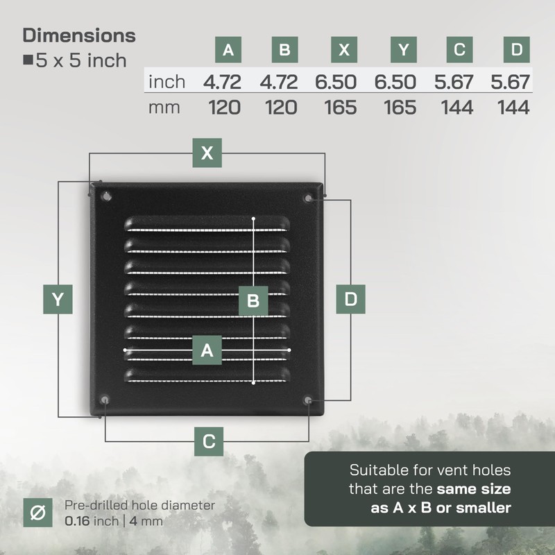 Vent Systems - 5 x 5 Inch (Duct Opening Size)