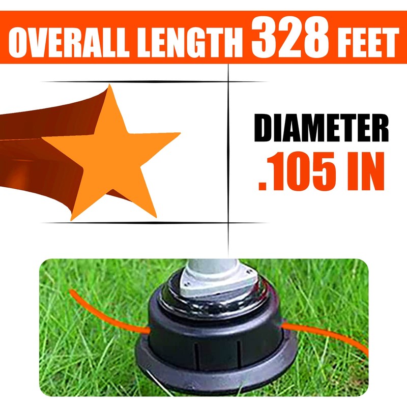 COSY GARDEN TOOLS String Trimmer Line, Commercial Grade Orange Pentagon