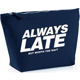 Hippowarehouse Always late but worth the wait printed make up cosmetic wash bag 18x19x9cm
