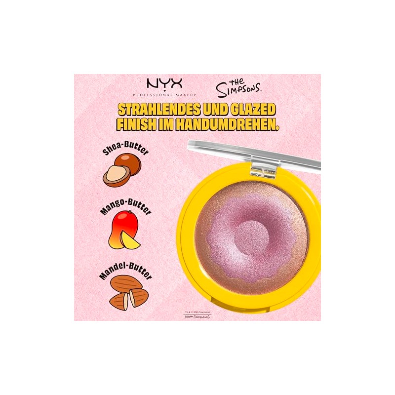 NYX Professional Makeup Homer Simpson Doughnut Highlighter, Frosty, Buttery, High