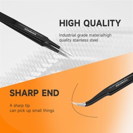 TOWOT Precision Tweezers, Anti-Static Stainless Steel Fine Tip Straight Long Tweezers for Electronics, Crafts, Welding, and Jewelry Making Industrial Tweezers