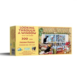 SUNSOUT INC - Looking Through a Window - 300 pc Jigsaw Puzzle by Artist: Lori Schory - Finished Size 18" x 24" Christmas - MPN# 35213