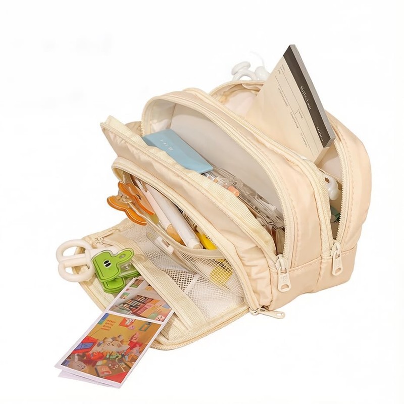 Neo Artion Pen Case, Large Capacity, Pencil Case, Three-Layer Construction,