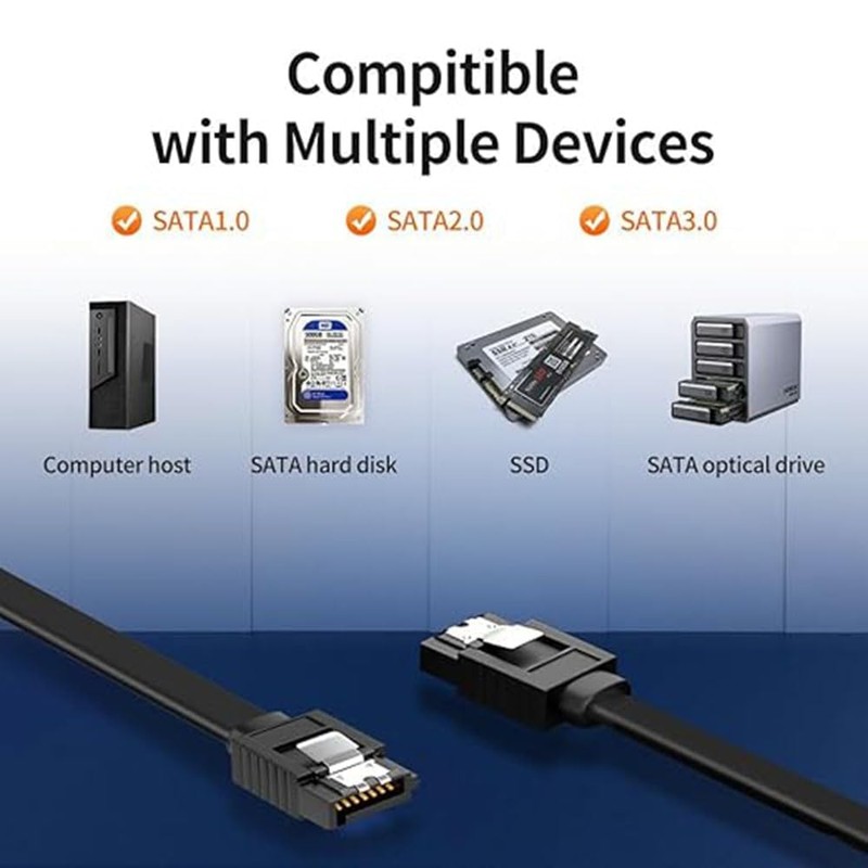 Paicreate 3 PCS SATA Cable III 6Gbps - High-Speed Data
