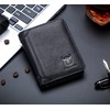 BULLCAPTAIN Genuine Leather Bifold Men Wallet RFID Blocking Credit Card