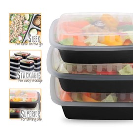 50-Pack meal prep Containers - Single 1 Compartment bowls with Lids Reusable food Storage Lunch Boxes – Bento Box, BPA-Free Food Grade – Microwave, Freezer & Dishwasher Safe – (12 oz)