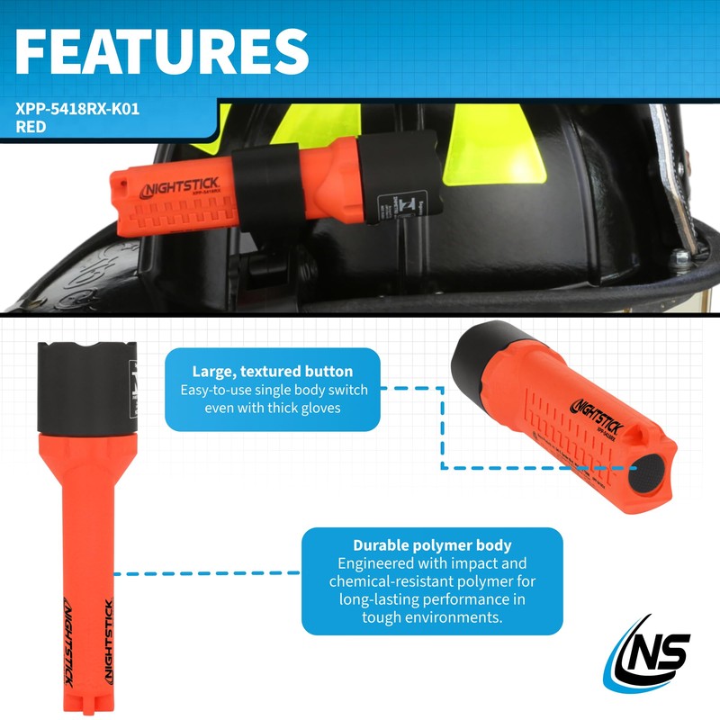 Nightstick Flashlights XPP-5418RX-K01, Multi-Angle Mount, Red
